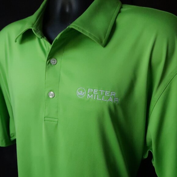Peter Millar Green Performance Stretch Polo (L) ⛳️ - Picture 4 of 5